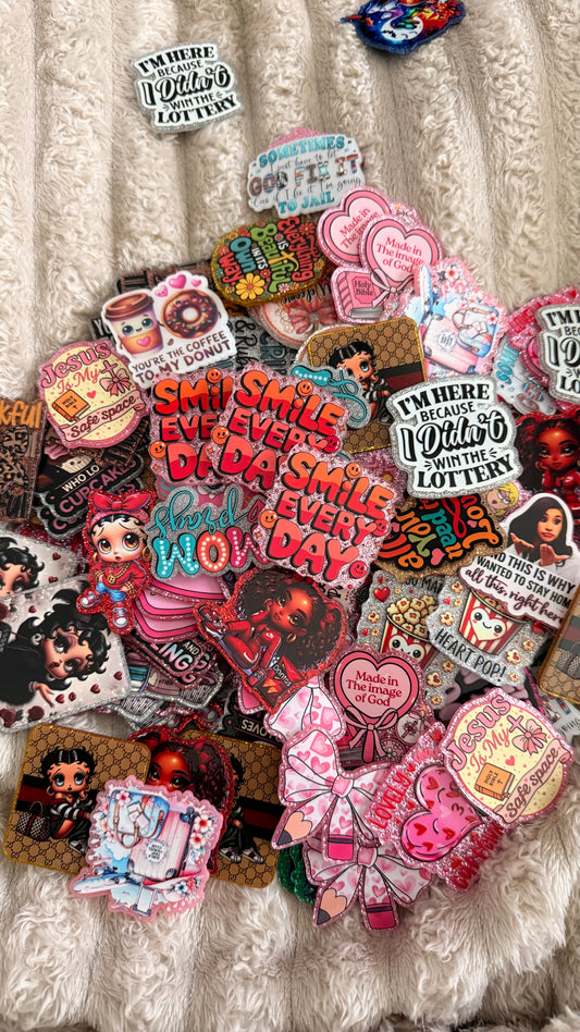 Medical Nurse Pharmacy Mystery Acrylic Flatback Bundle for Badge Reel, Magnet, Junk Cases