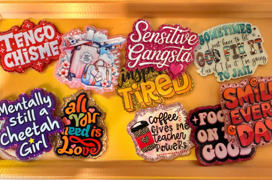 Mystery Acrylic Flatback Bundle for Badge Reel, Magnet, Junk Cases
