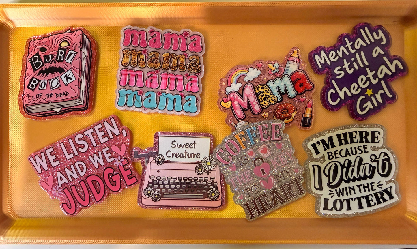 Mystery Acrylic Flatback Bundle for Badge Reel, Magnet, Junk Cases