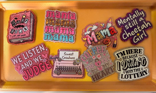 Mystery Acrylic Flatback Bundle for Badge Reel, Magnet, Junk Cases